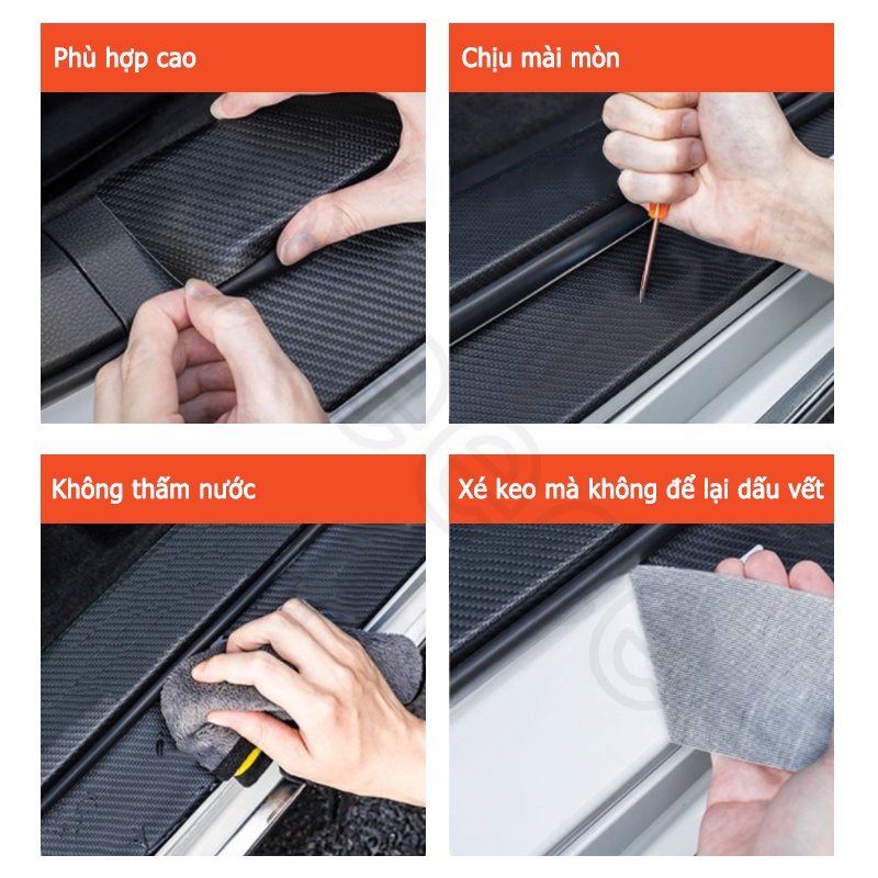 Sieece Cho Ford Territory Miếng Dán Tay Nắm Cửa Ô Tô Chống Xước Trầy Xe Hơi Sợi Carbont Miếng Dán Hõm Cửa Ô Tô Dán Xe Trang Trí ô Tô