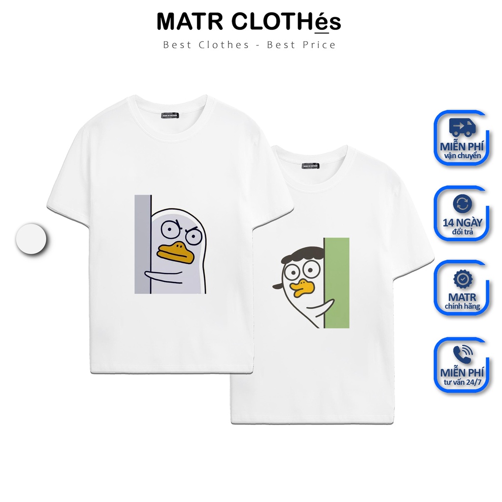 Áo thun đôi in hình Con Vịt Meme tay ngắn form rộng Unisex