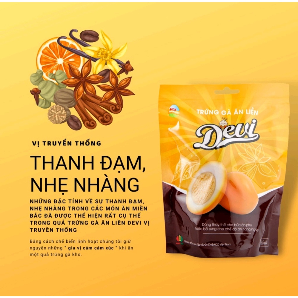 Trứng gà ăn liền Devi Dabaco 3 vị quả 40g
