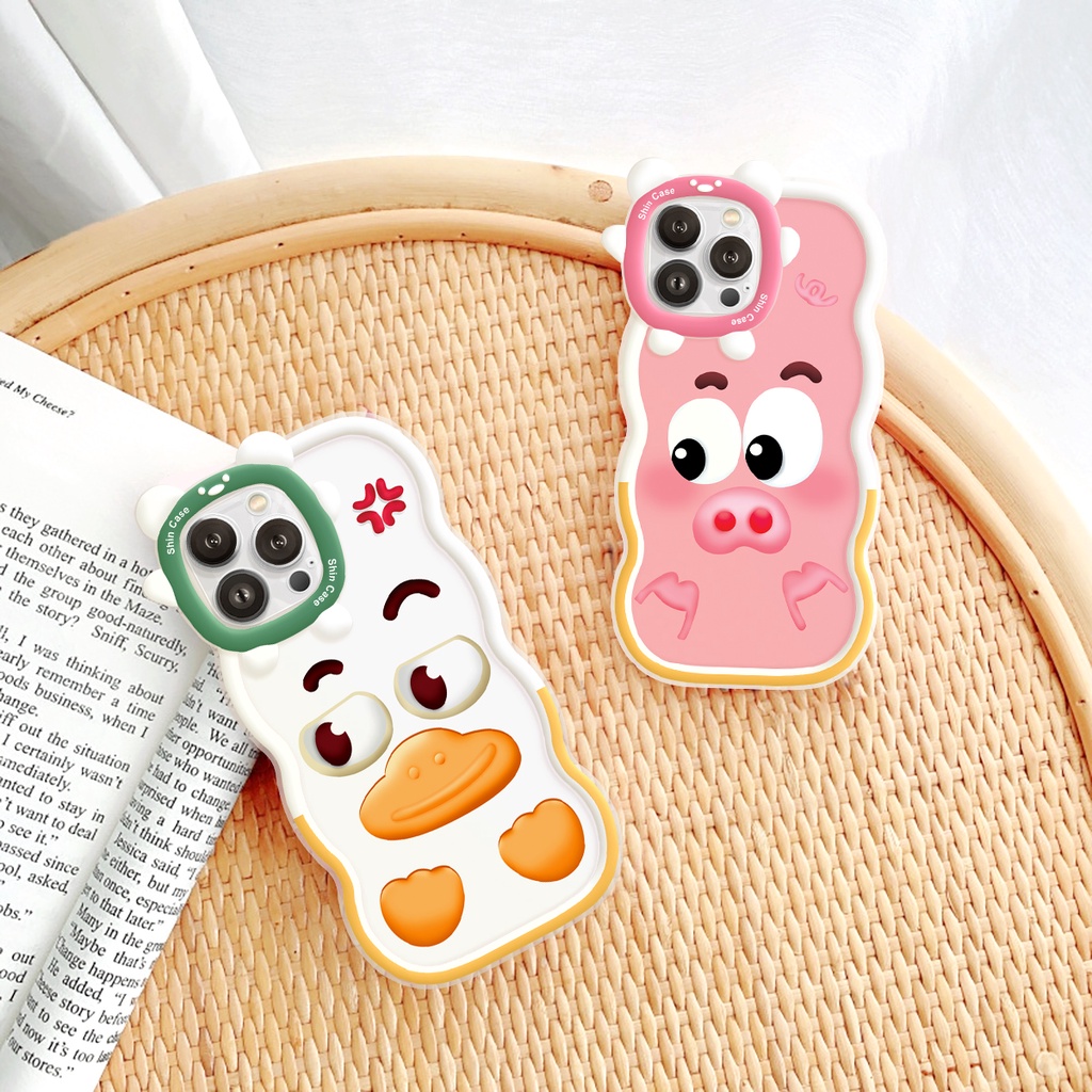 Ốp lưng iphone viền gấu sóng Vịt heo 6/6plus/6s/6splus/7/7plus/8/8plus/x/xs/11/12/13/14/pro/max/promax/plus/shin/case