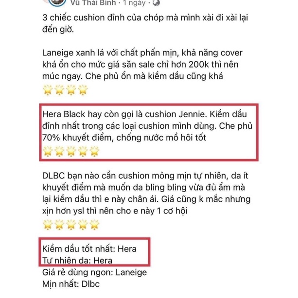 Phấn nước HERA Black Cushion SPF34/PA++
