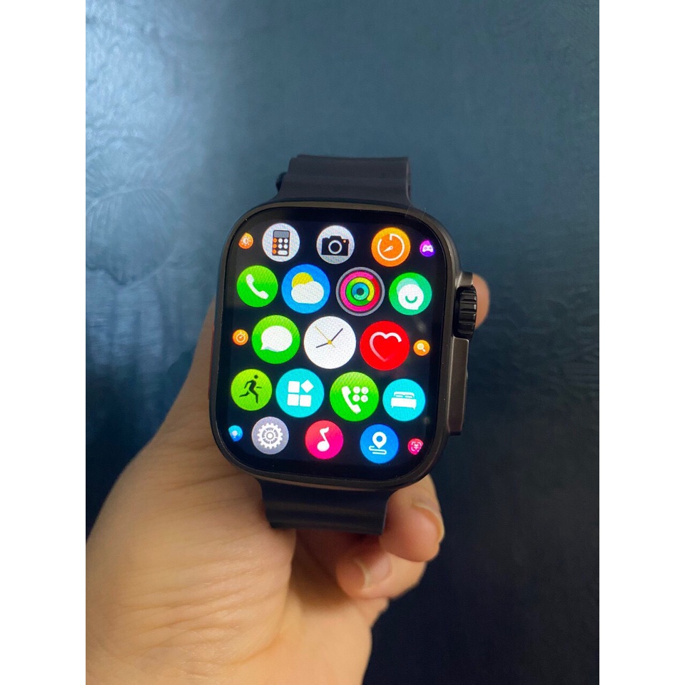 Đồng Hồ Thông Minh H12 Ultra+Pro   Series 8, Bản Chuẩn 49mm Có Ốc Thật Mặt Lưng, Thay Hình Nền, Chơi Game