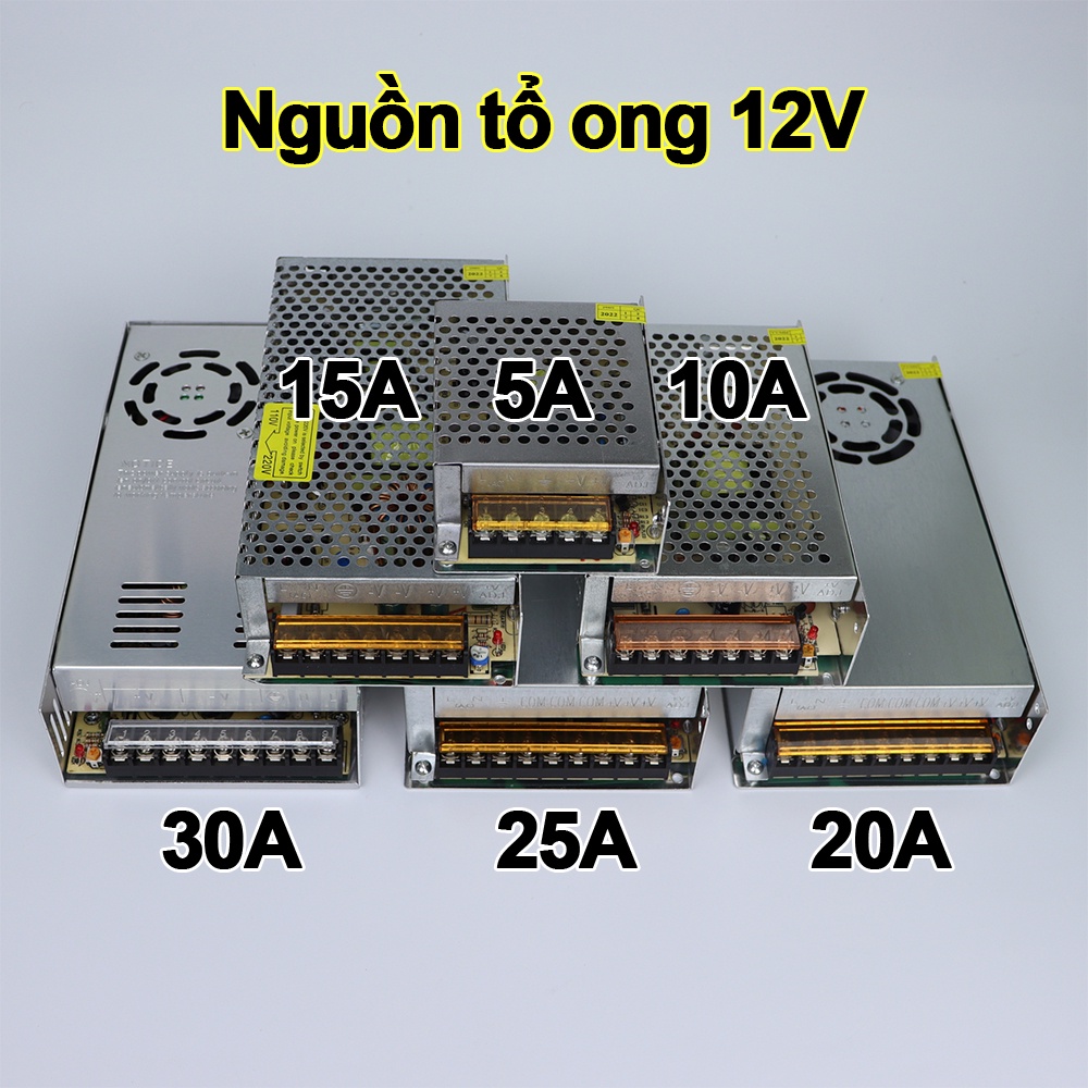 Nguồn tổ ong 5A 10A 15A 20A 25A 30A 12V bộ chuyển đổi nguồn AC sang DC cho hệ thống LED Camera