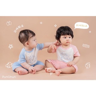 Punchun bộ cộc raglan cho bé SS23