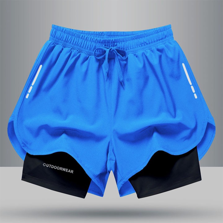 Quần chạy bộ nam, nữ UTDOORWEAR 2 lớp thoáng khí, thấm hút mồ hôi và khô nhanh, thoải mái vận động