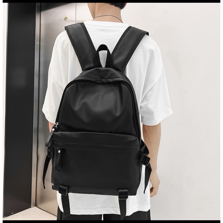 Balo da Pu chống nước tuyệt đối, không bám bụi, cặp đi học nam nữ, cặp đựng lap 15.6inch, HÌNH TỰ CHỤP, TẶNG 3 STICKERS