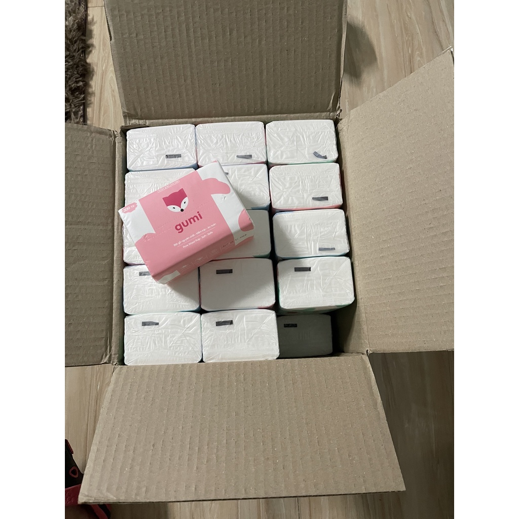 Giấy ăn gấu trúc cao cấp giấy ăn Gumi BỊCH 10 gói rút mền mịn siêu dai