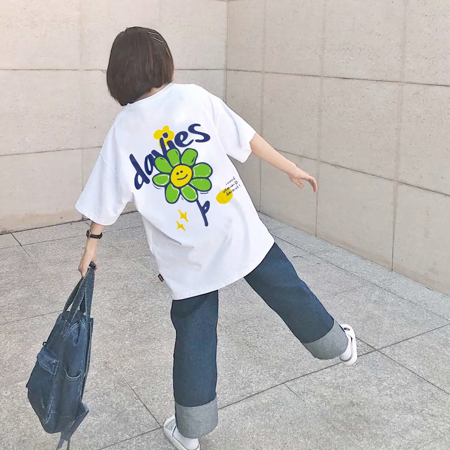 Áo phông unisex tay lỡ form rộng Devies Hoa đẹp vải dày mịn T3320