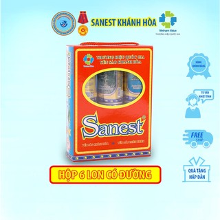 Nước Yến Sào Khánh Hòa Sanest - Hộp 6 lon 190ml có đường
