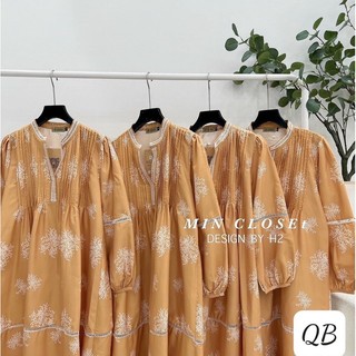 váy hoa cổ ren tay lỡ