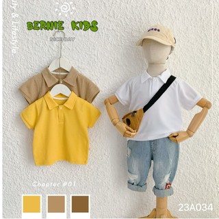 Áo phông polo trơn basic cộc tay Bernie cho bé trai bé gái