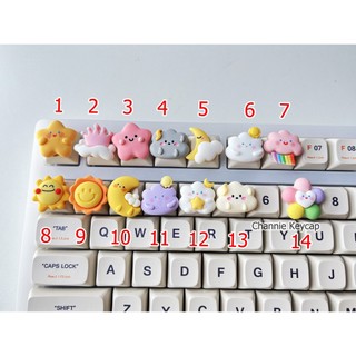 Nút lẻ bàn phím cơ R4 PBT keycap tổng hợp đám mây