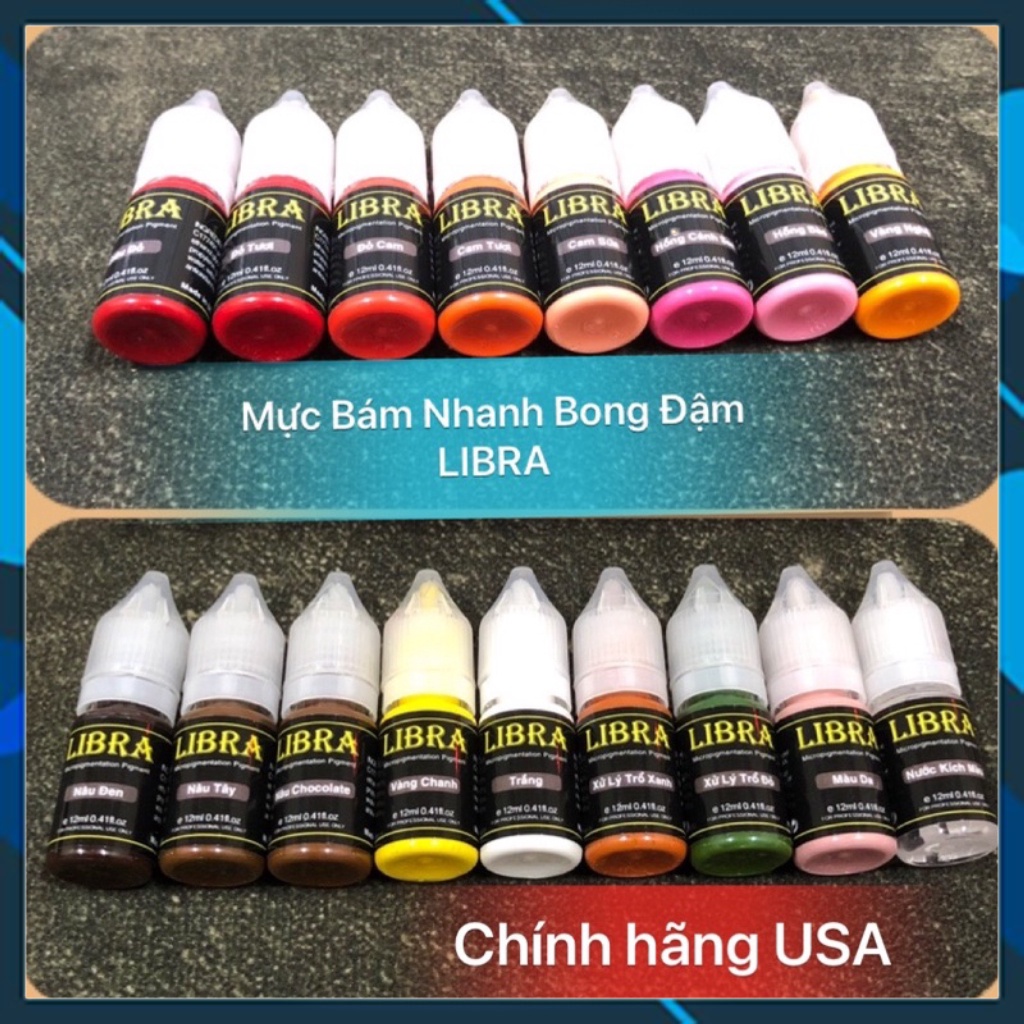 MỰC PHUN XĂM THẨM MỸ BÁM NHANH BONG ĐẬM LIBRA GIỮ MÀU 90%