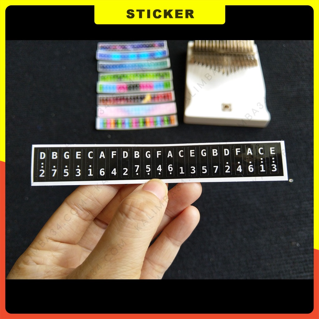 Giấy dán tiện dụng cho đàn kalimba 17 phím, 21 phím, miếng dán nhiều màu sticker cắt sẳn note nhạc