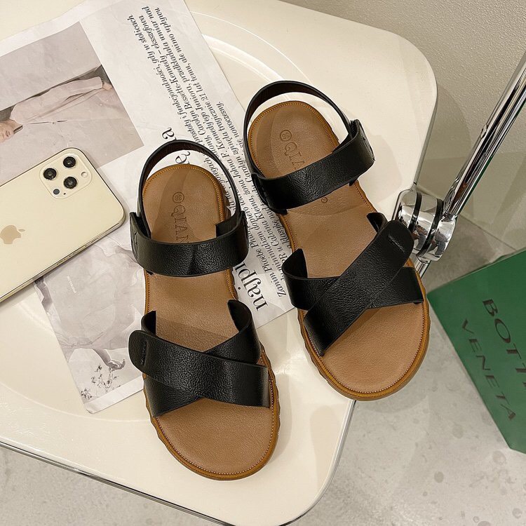 Giày sandal đế bằng quai chéo nhiều màu cực hót trend - LK51