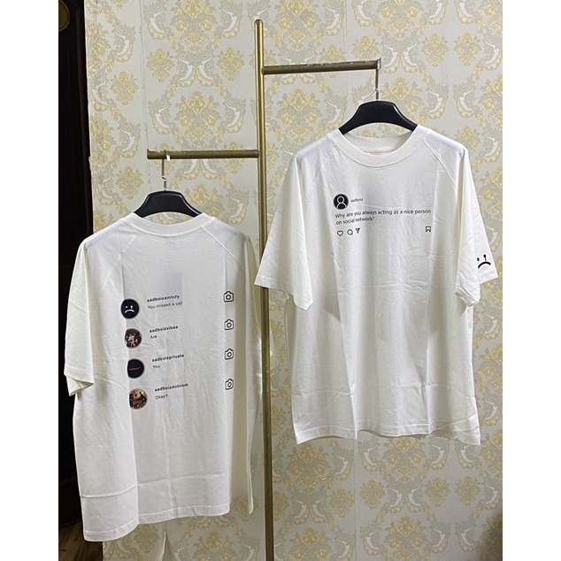 Áo thun tay lỡ unisex sad.boiz SADTAGRAM TEE -  mẫu áo thun đen trắng dàng cho SADBOY