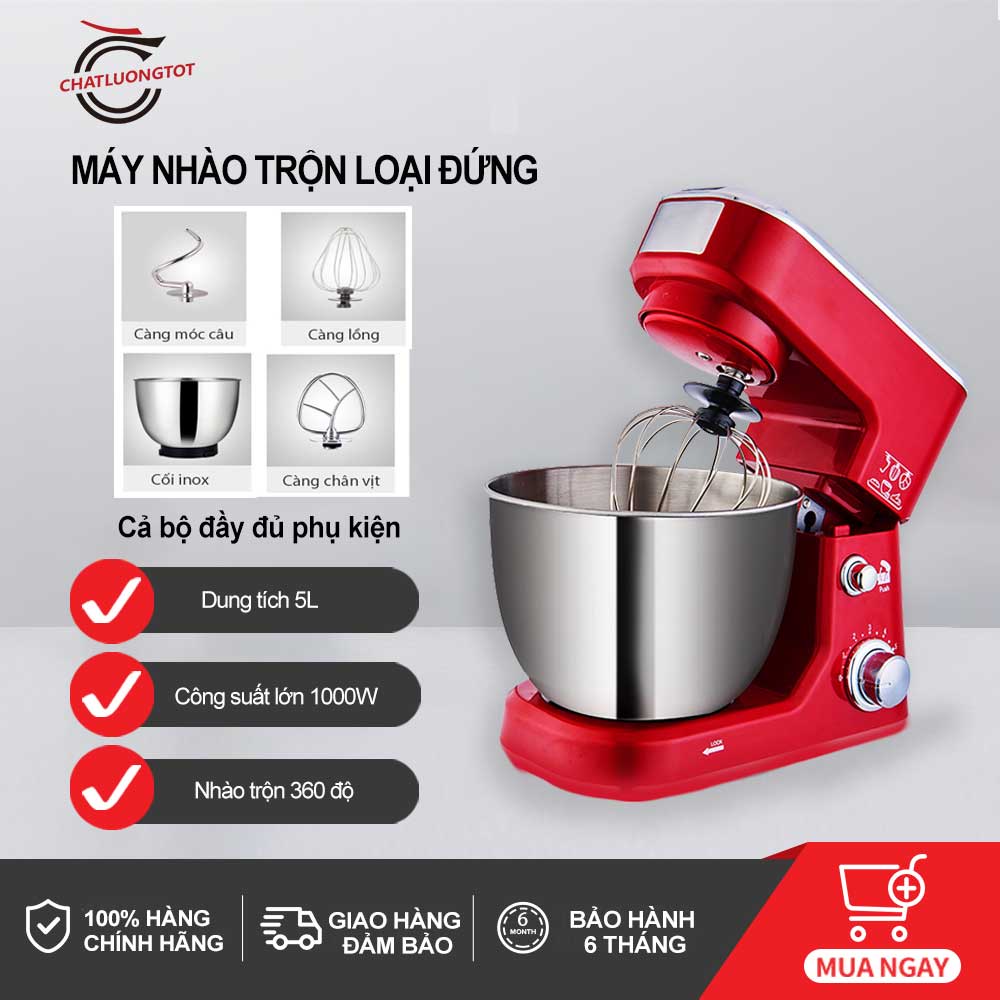 Máy trộn bột đánh trứng bằng tay dạng đứng 5 lít, máy trợ thủ nhà bếp YA20