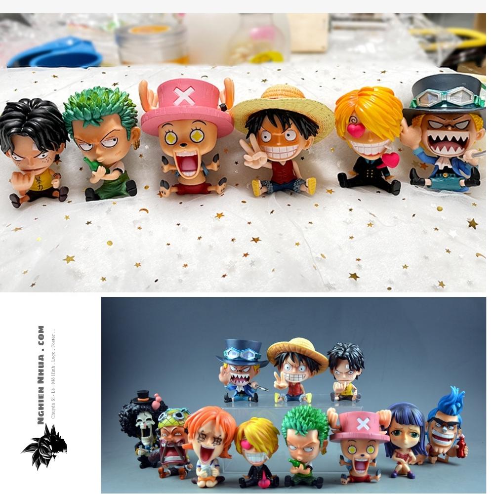 Mô hình One Piece chibi Luffy Zoro Sanji Ace Sabo Nami Robin Choper Usopp Brook Franky Jinbei Boa Hancok Doflamingo Kuma