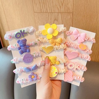 #(KHOTRANGMON) Set 5 chun buộc tóc gắn charm dễ thương