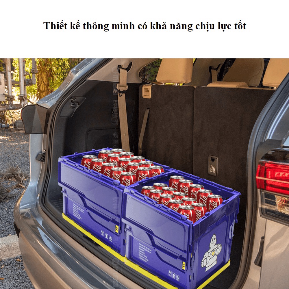 Thùng lưu trữ gấp gọn trên ô tô Michelin  - thùng đựng đồ trên xe hơi có nắp đậy an toàn với nhiều kích thước (18L