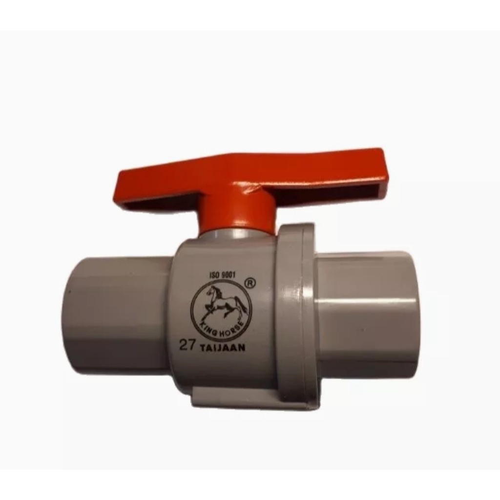 Van nhựa PVC tay đỏ - khoá nước đủ size phi Ø21, Ø27, Ø34, Ø42, Ø 49 Taijan- Hiệu con ngựa- BH 12 tháng- Hàng chính hãng