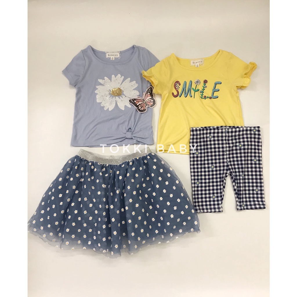 Set 4 chi tiết dư xịn smile vàng xanh cho bé gái BBT004
