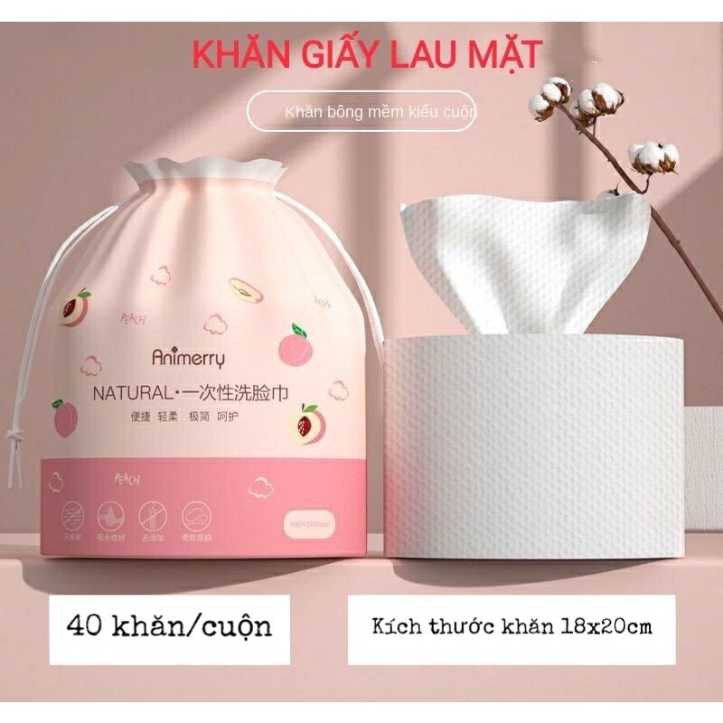 Khăn giấy khô ANIMERRY lau mặt, tẩy trang, đa năng chăm sóc cá nhân