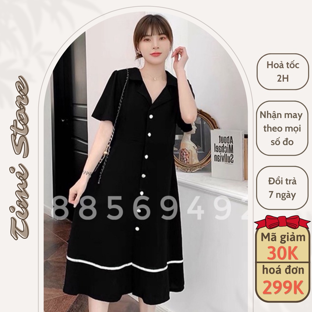 Đầm bầu công sở váy bầu đẹp ĐEN XUÔNG CỔ TIM CÚC TRẮNG DỌC MB242