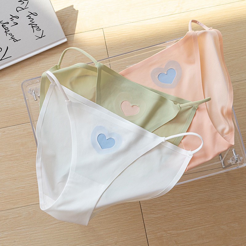 Quần lót nữ su đúc hoạ tiết hình tim sexy phối dây hai bên hông YUKI STORE 117