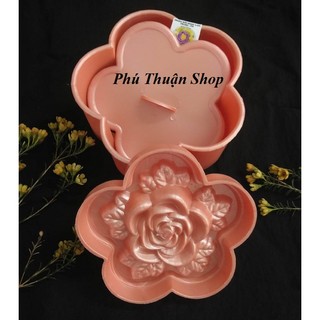 KHUÔN XÔI BÔNG MAI HÌNH HOA HỒNG NỖI 14 CM -16 CM