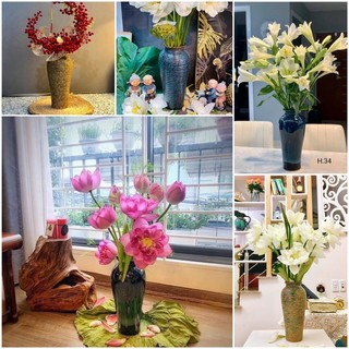 Bình Hoa Đùi Dế Men Nâu Châu Âu - Bình Hoa Bát Tràng