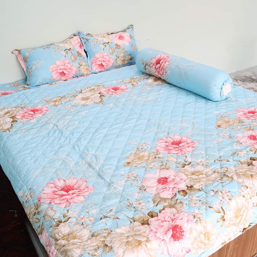 Chăn hè thu trần bông,chăn đũi cotton kẻ ô,hình hoa đẹp mắt, sang trọng