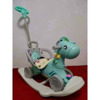 Ngựa bập bênh 3in1 có tay đẩy