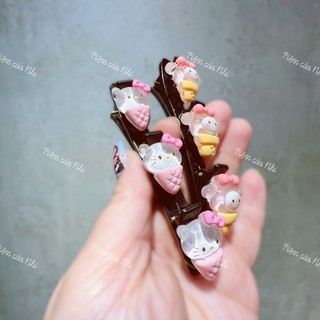 SET 2 KẸP TÓC MÁI GẤU DÂU LOTSO HELLO KITTY