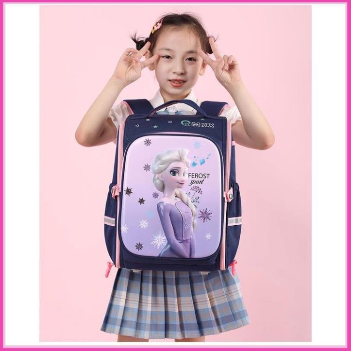 Balo chống gù cho bé gái tiểu học hình Elsa, Kitty, Tiên Cá
