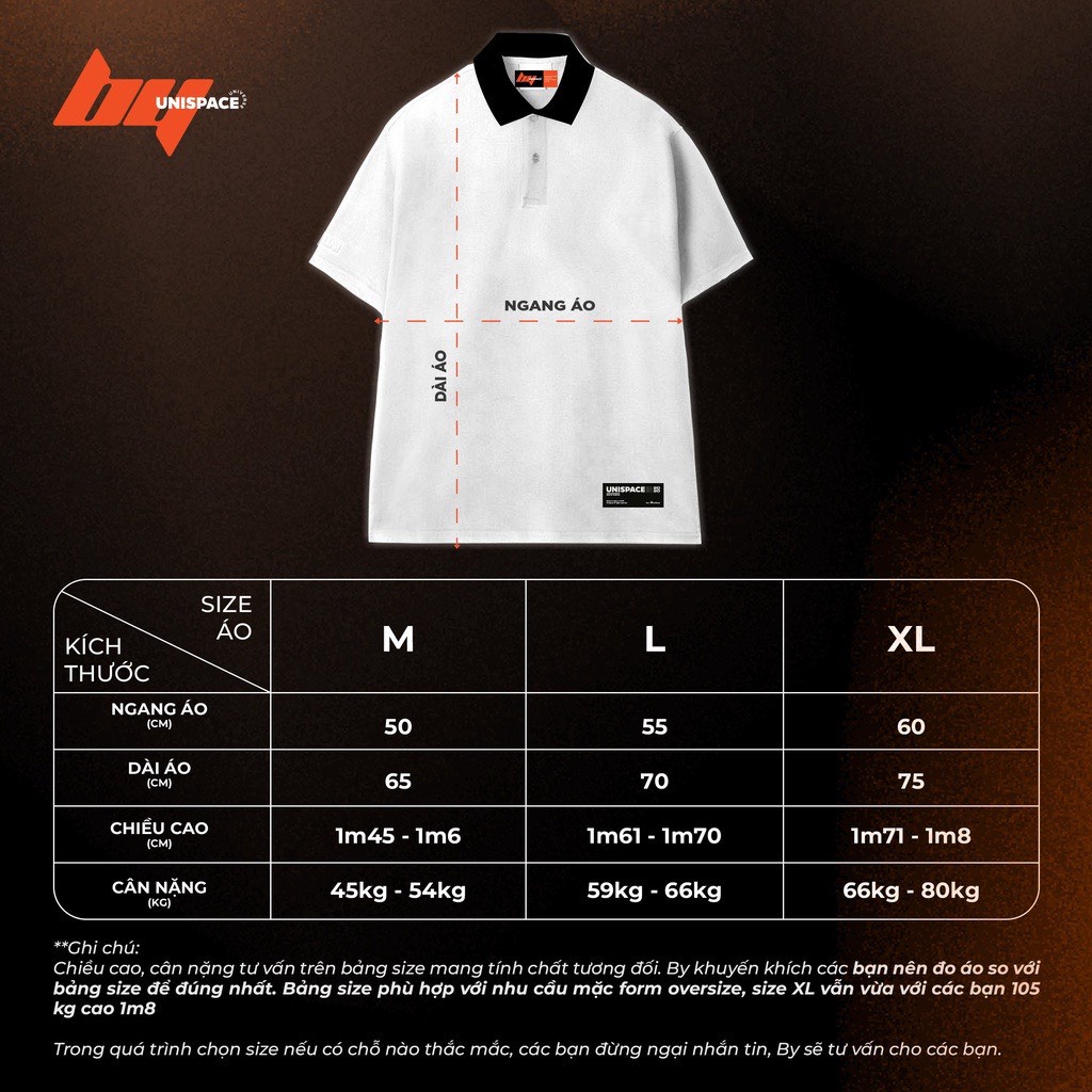 Áo polo local brand By Unispace tay lỡ form rộng unisex nam nữ cotton Mountains - ANO2023