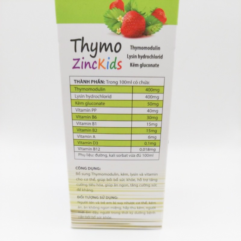 Siro Thymo Zinckids Biopro - tăng sức đề kháng cho trẻ em