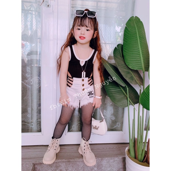 Sét áo dạt dài phối thắt eo cho bé gái 7-40kg