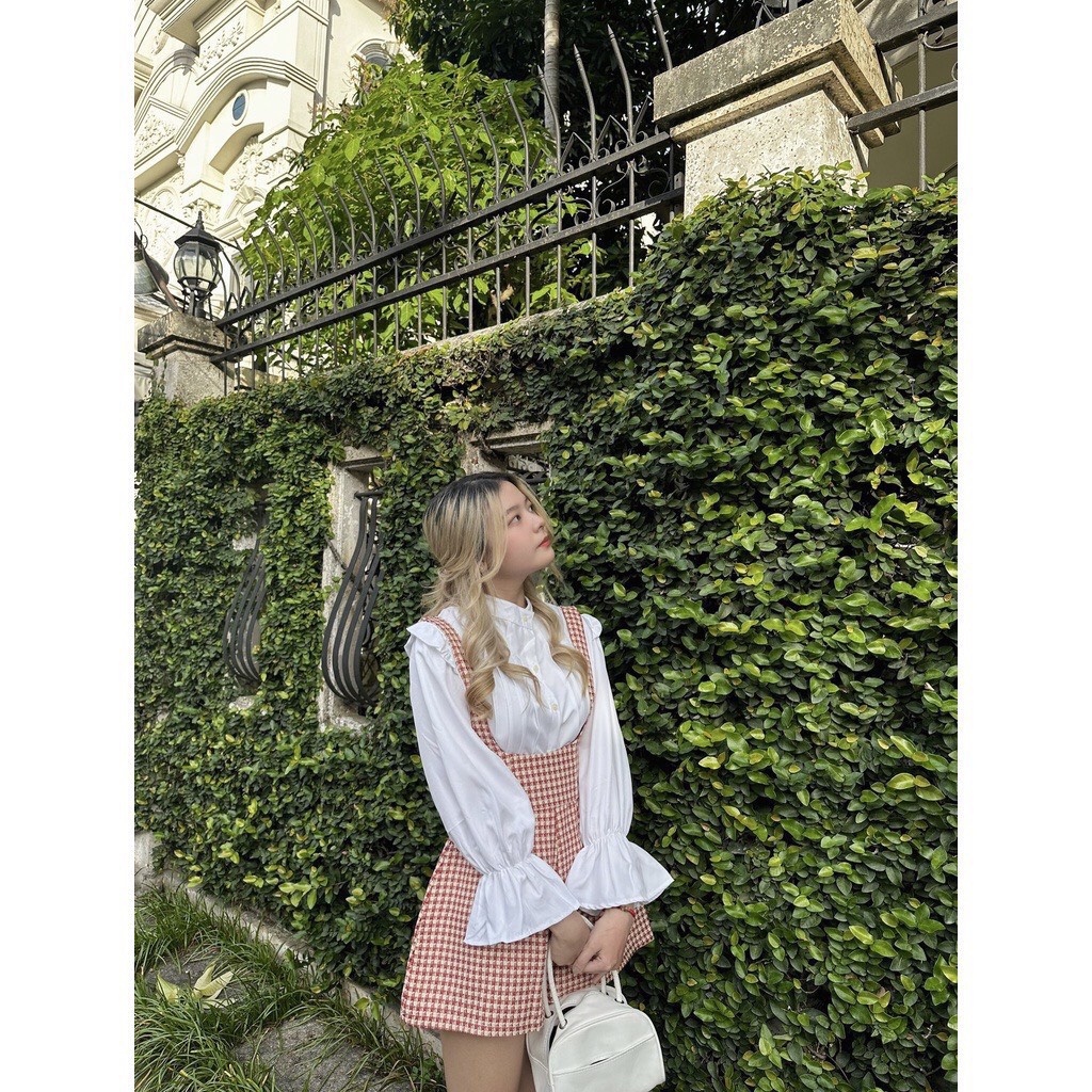 Set yếm nữ hai dây mix áo sơ mi lụa bèo siêu xinh thời trang tiểu thư sang chảnh thanh lịch