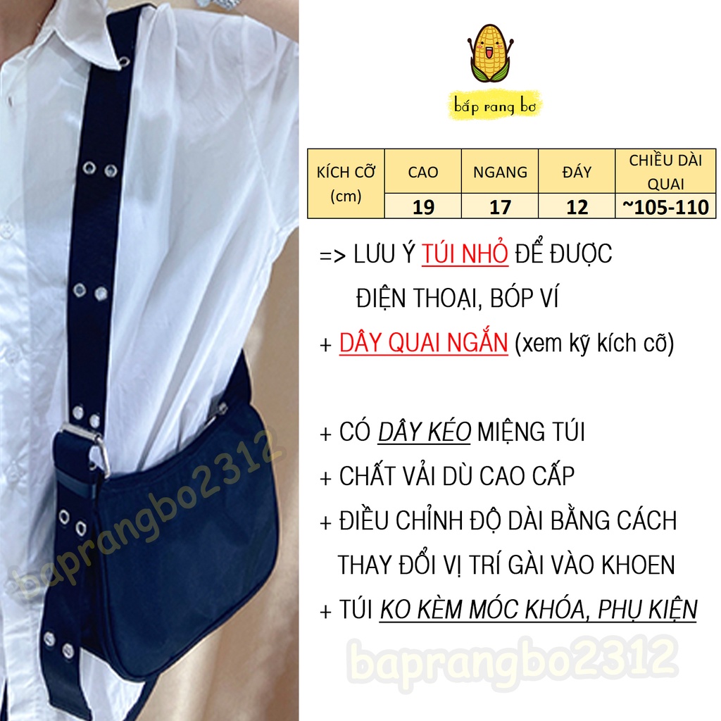 [Mã FATREND2810 giảm đến 30k tối đa 99k] TÚI ĐEO CHÉO BẤM LỖ NHỎ ĐỂ ĐIỆN THOẠI VÍ TIỀN MÀU ĐEN VẢI DÙ MỊN