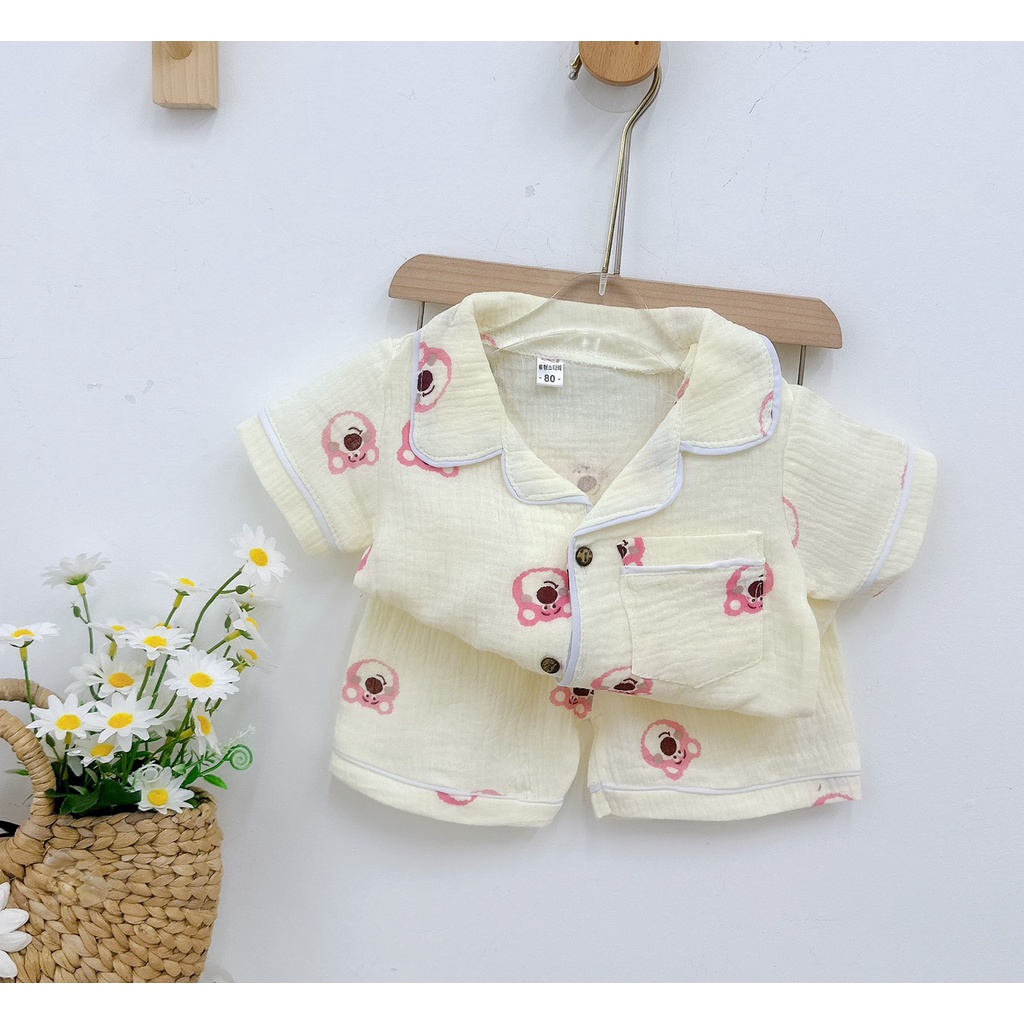 Đồ ngủ, bộ pijama chất Musilin Organic họa tiết ngộ nghĩnh cho bé trai, bé gái