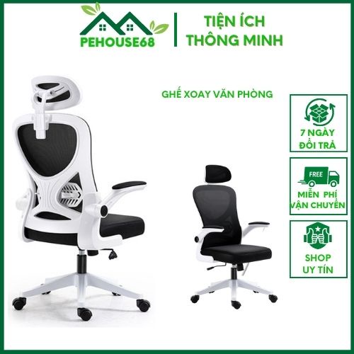 Ghế văn phòng cao cấp, ghế xoay văn phòng có tựa lưng điều chỉnh giúp chống mỏi đáp ứng ghế công thái học