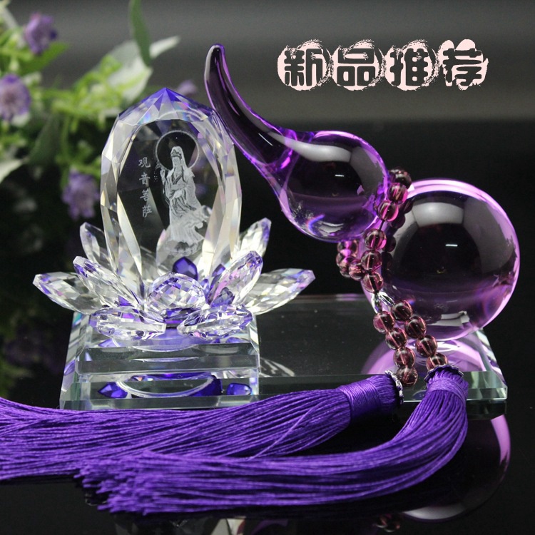 Tượng Quan Âm Hồ Lô Pha Lê Phong Thuỷ Để Bàn Làm Việc, Taplo Xe Hơi, Ô Tô Cao Cấp Có Kèm Nước Hoa