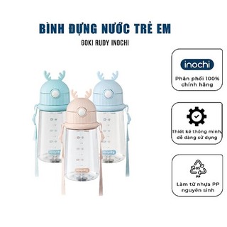 Bình đựng nước cho bé, bình nước goki rudy 450ml, bình nước cao cấp chính hãng inochi đạt tiêu chuẩn xuất nhật