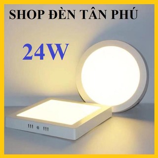 Đèn led ốp trần nổi 24w siêu sáng tròn - vuông ánh sáng vàng