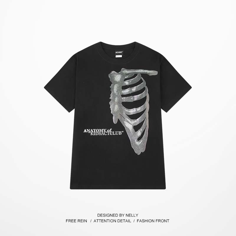 Áo thun Nelly ngắn tay in hình "ANATOMY OF KIDSACT CLUB" áo phông