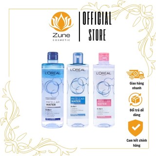 Nước Tẩy Trang, Nước Tẩy Trang Loreal - Cho Da Dầu Mụn và Nhạy Cảm L'Oreal Paris 3-in-1 Micellar Water Pháp - 400ml
