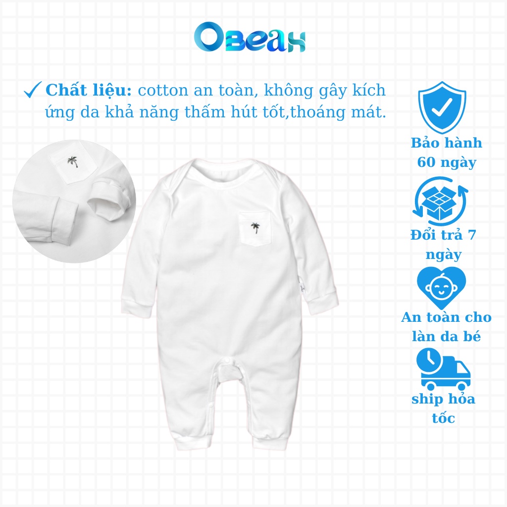 Body cho bé họa tiết cây dừa OBEAH chất liệu cotton tự nhiên Thoáng mát