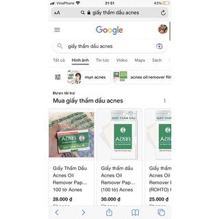 Giấy thấm dầu acnes - acnes oil remover paper 50 tờ