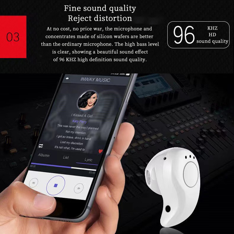 Tai nghe Bluetooth mini nhét tai S530 - có mic đàm thoại - âm thanh hay - có nghe nhạc